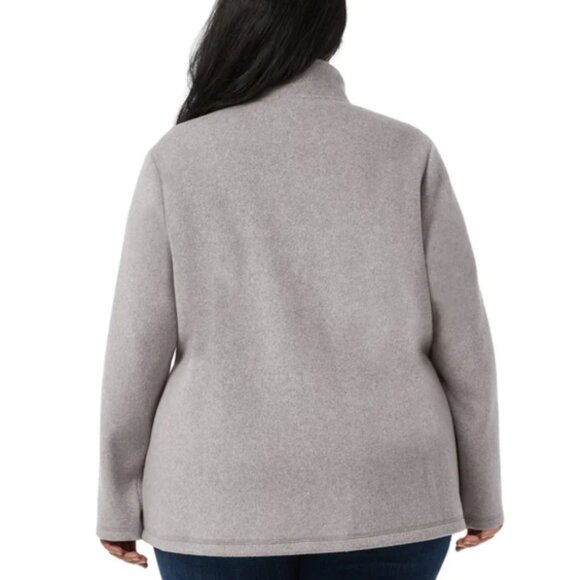 NEW 32 Degrees Brushed Faux Wool Full Zip Up Zipper Warm Jacket Coat 18W 20W NWT - Picture 3 of 5